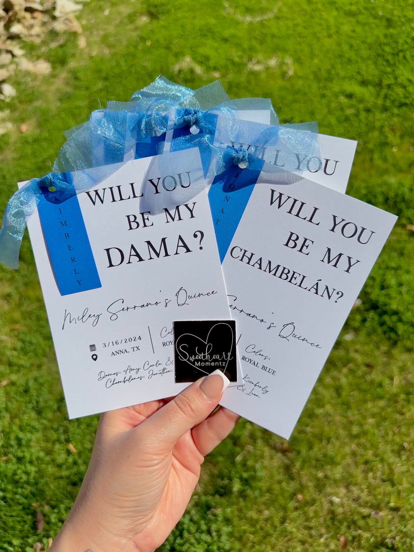 Will you be my dama? Dama Proposal Card with Tag