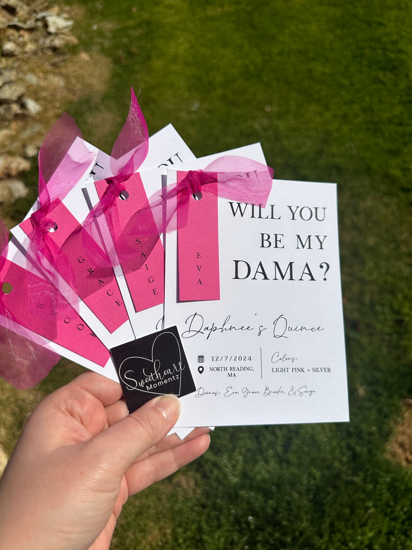 Will you be my dama? Dama Proposal Card with Tag
