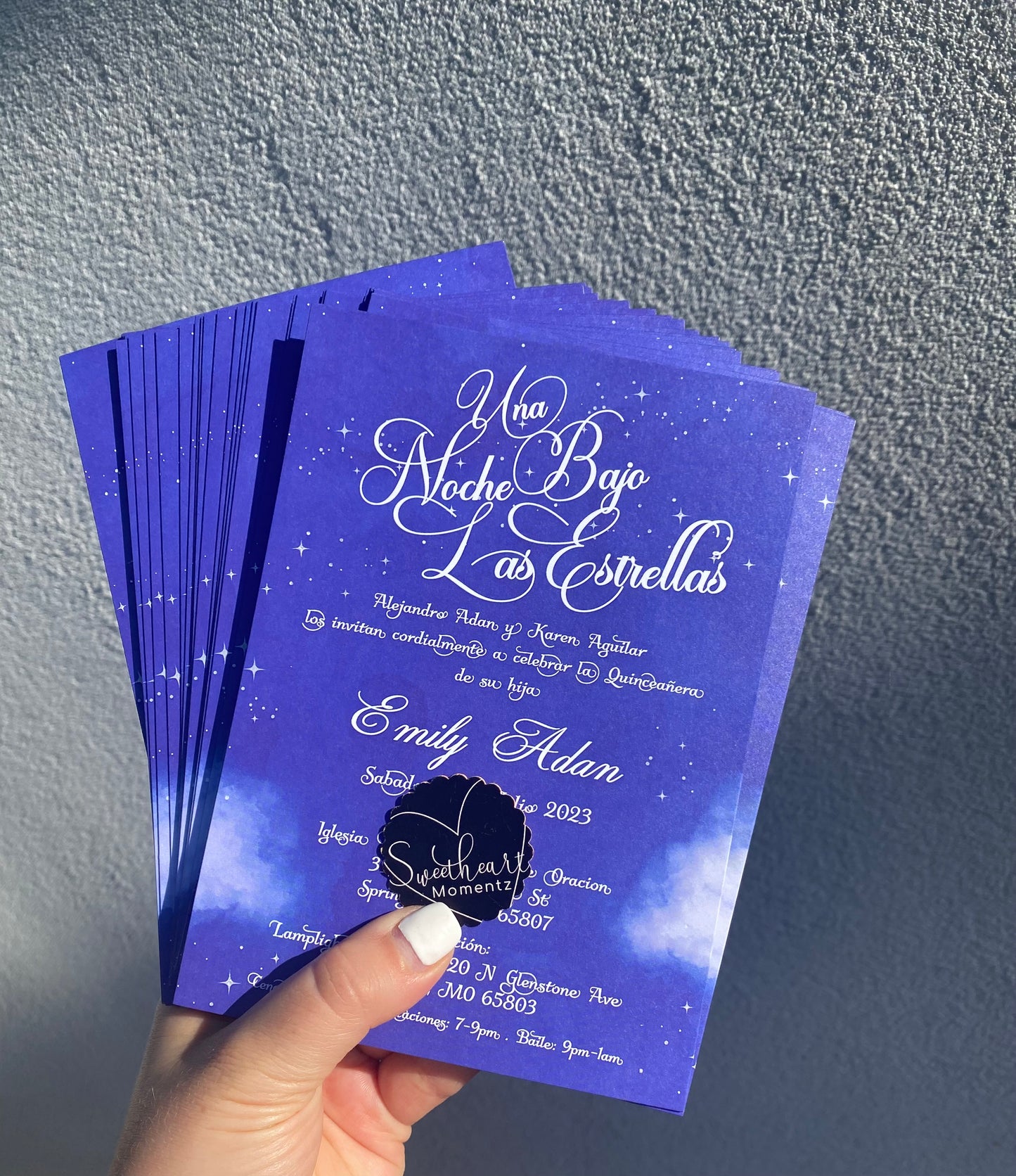 Una Noche Bajo las Estrellas Quinceañera Invitation, Night Under the Stars Quinceañera Invitation