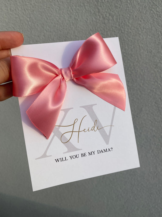 Will you be my dama? Dama Proposal Card