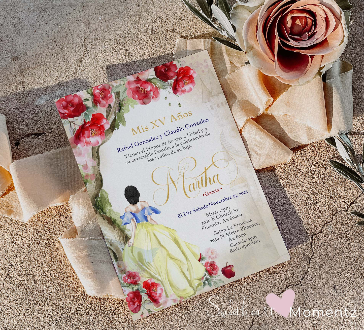 Snow White Quinceanera Invitation