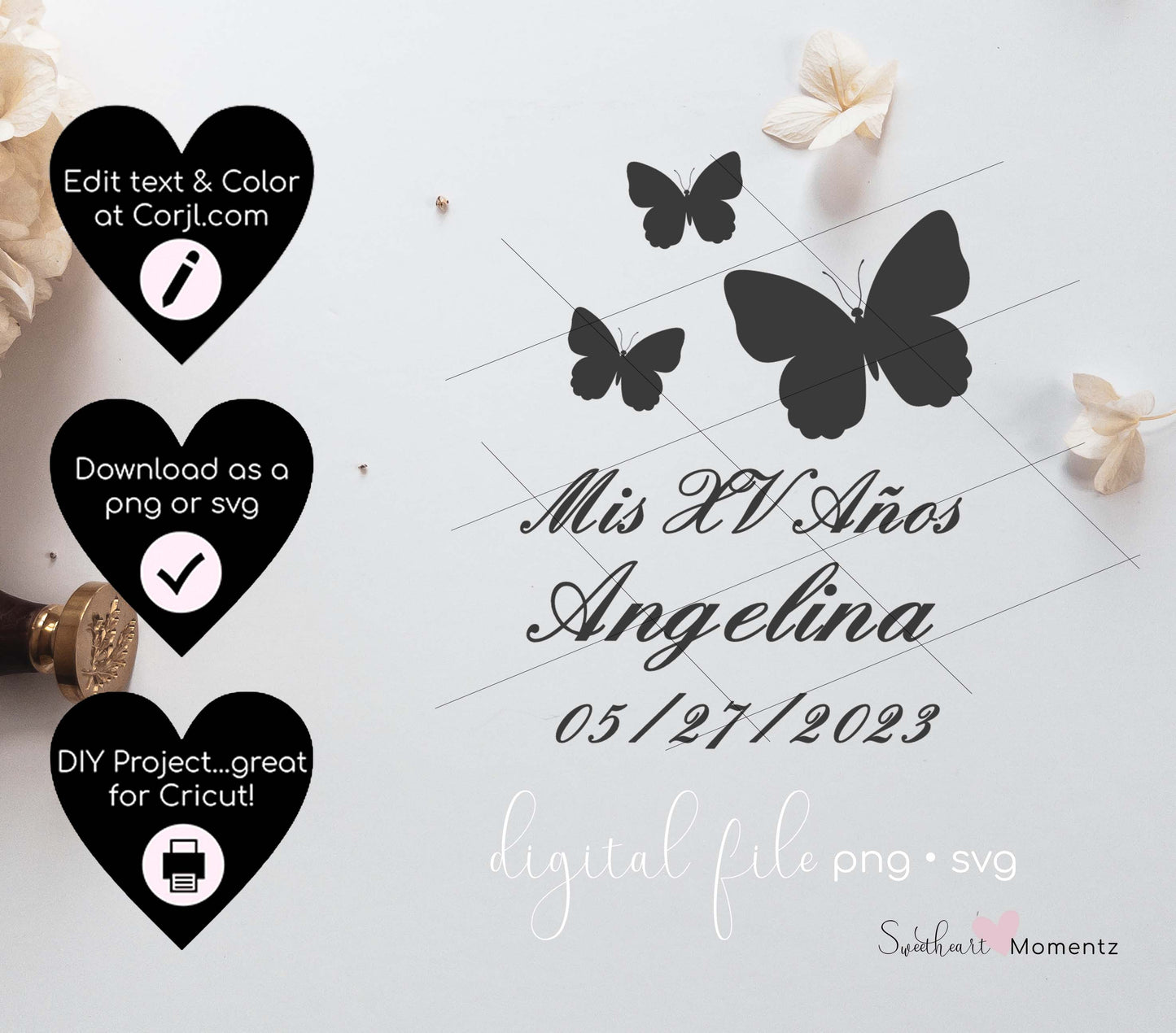 Butterfly Mis Quince Png Svg