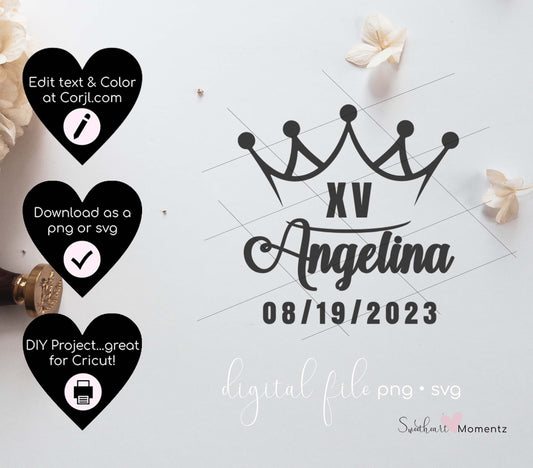 Crown XV Mis Quince Png Svg