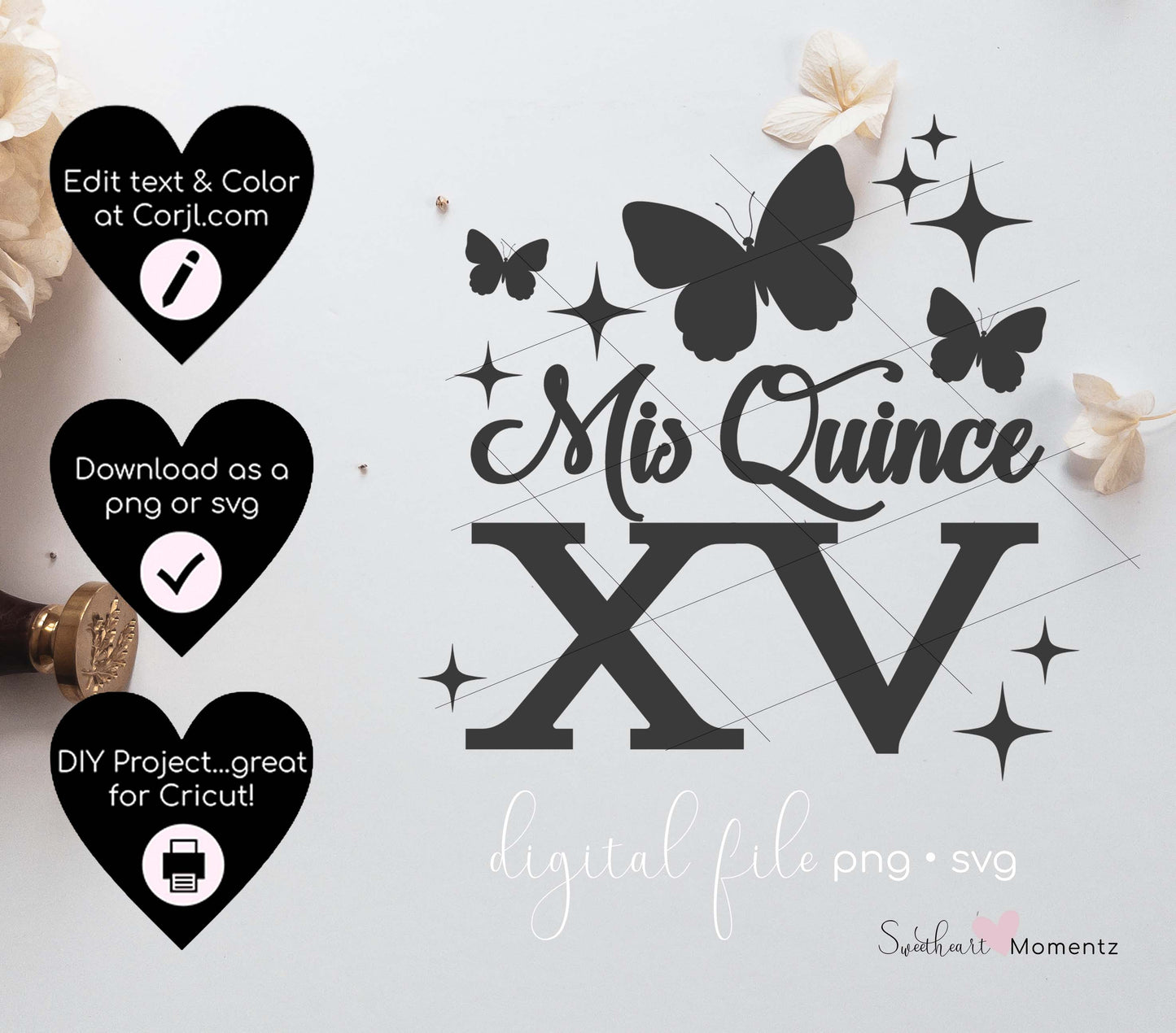 Butterfly Mis Quince Png Svg