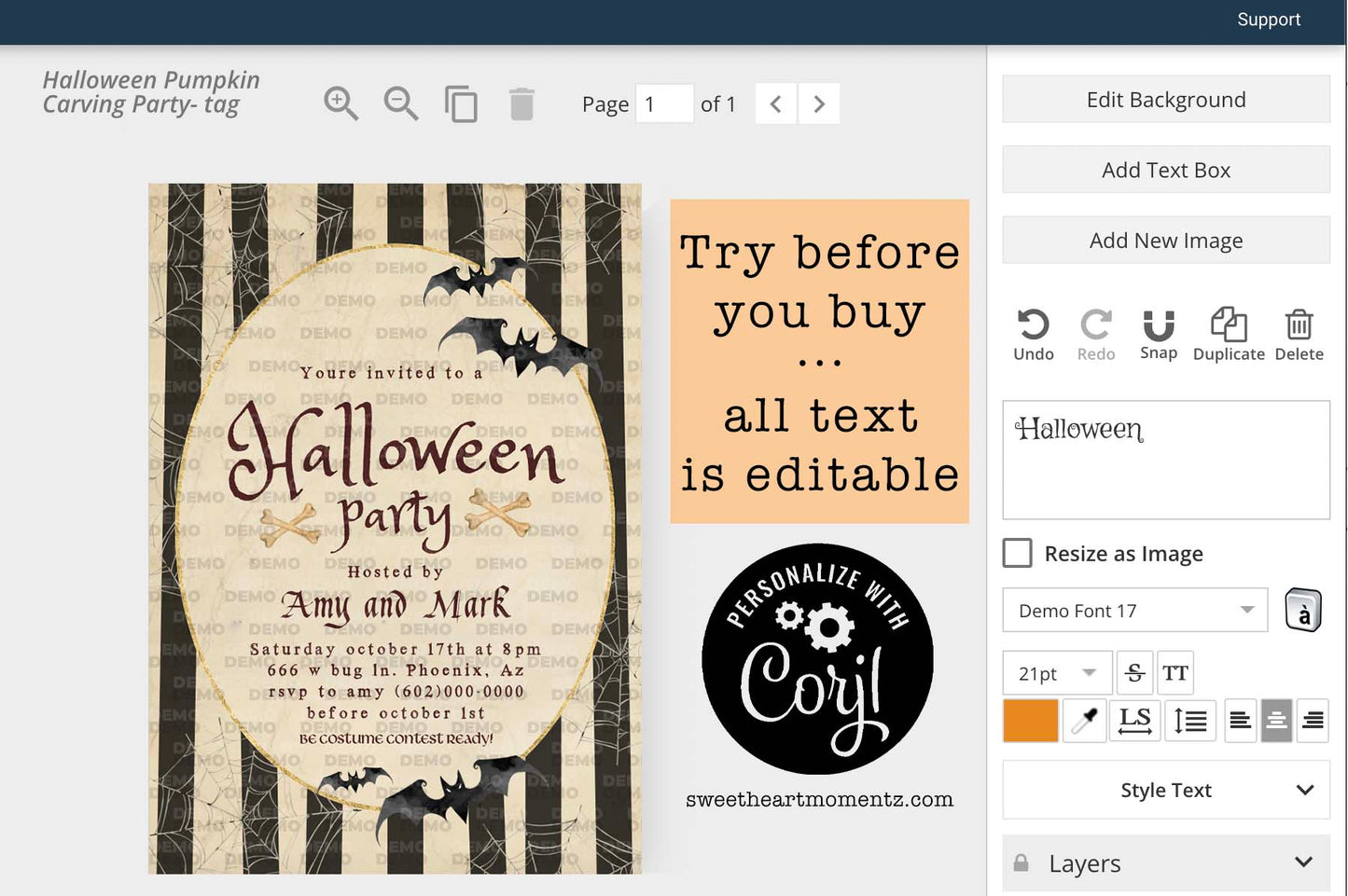 Vintage Halloween Party Invitation