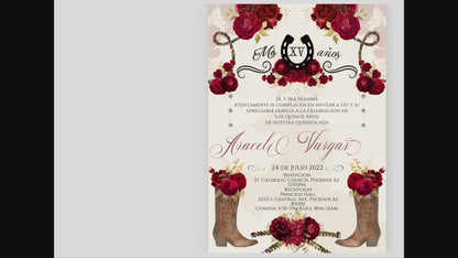 Pink Butterfly Quinceanera Invitation Style: Adelina