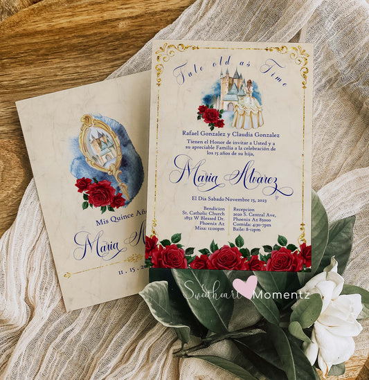 Beauty and the Beast Quinceanera Invitation