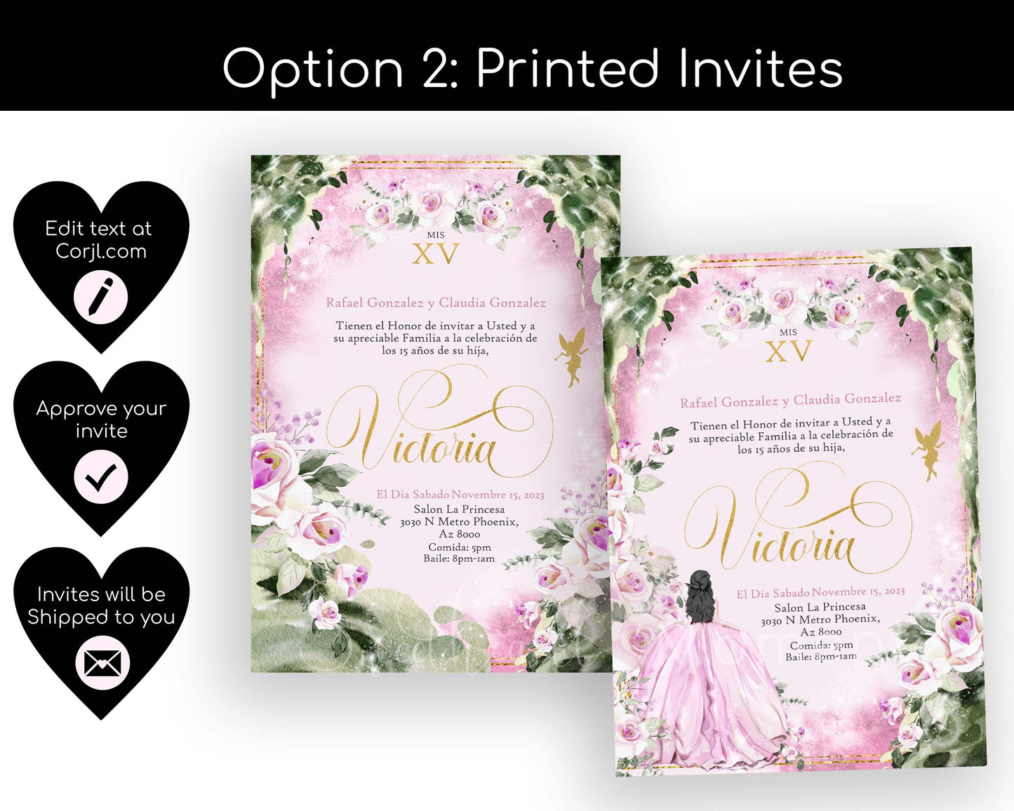 Pink Enchanted Forest Quinceanera Invitation