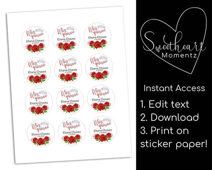 Emerald Charro Quinceanera Party Favors, Emerald Stickers, Emerald Quinceanera Labels, Emerald Quinceanera Tag, Emerald party, 2in Circle