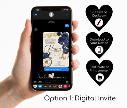 Emerald Green Enchanted Forest Quinceanera Invitation