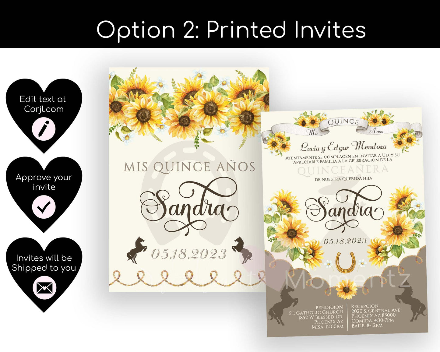 Sunflower Charro Quinceanera Invitation Style: Sandra